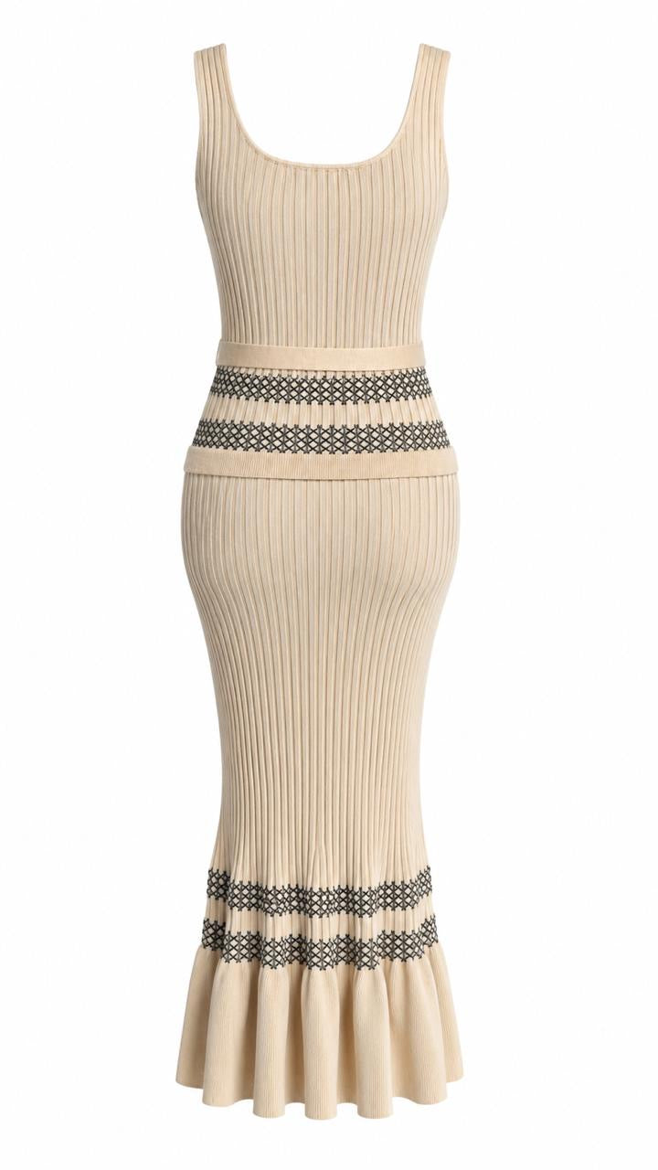 Vestido Crema Midi