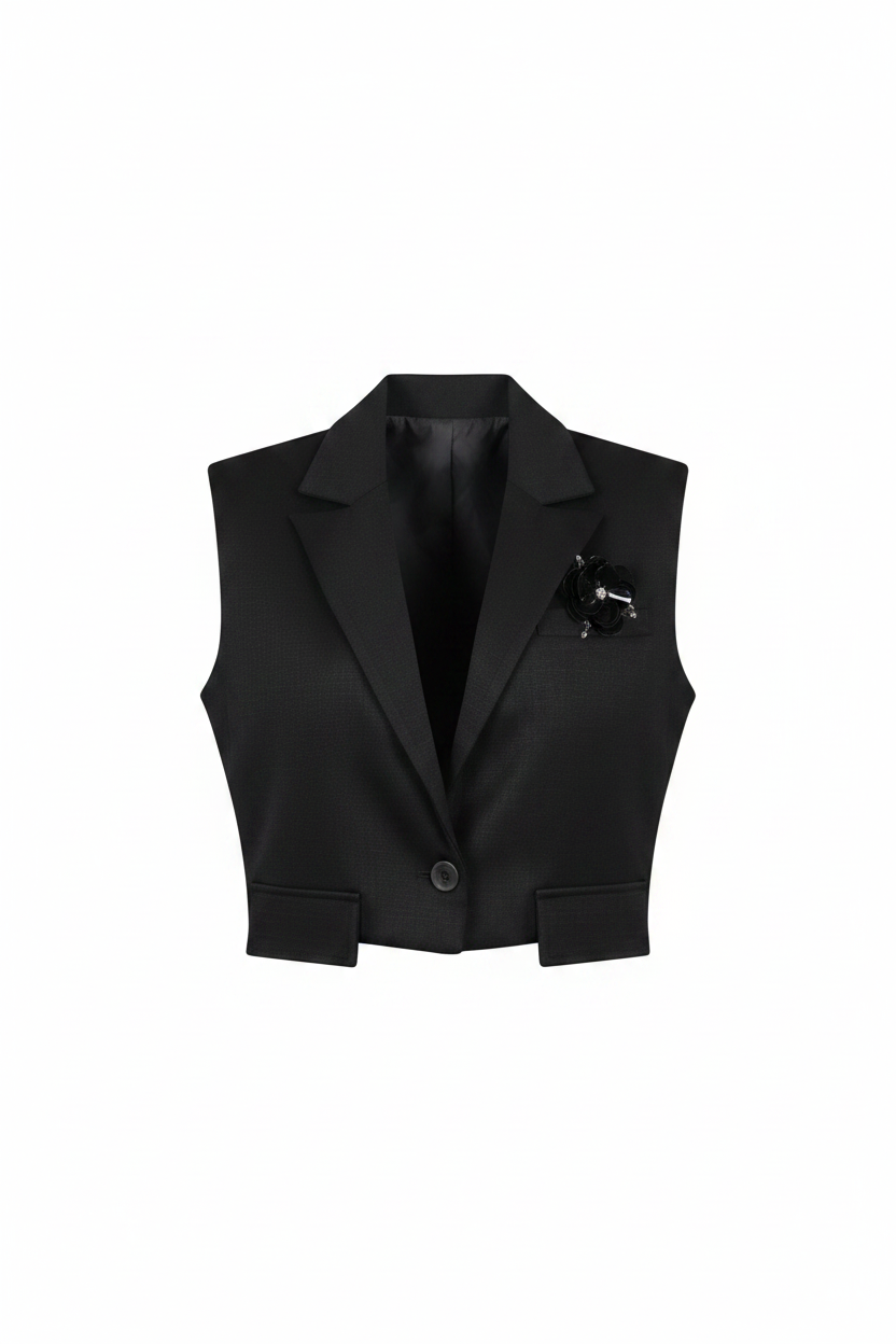 Chaleco Vest Negro - Sin modelo fondo blanco