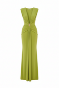 Cielo Maxi Dress Verde - Sin mangas sin etiqueta