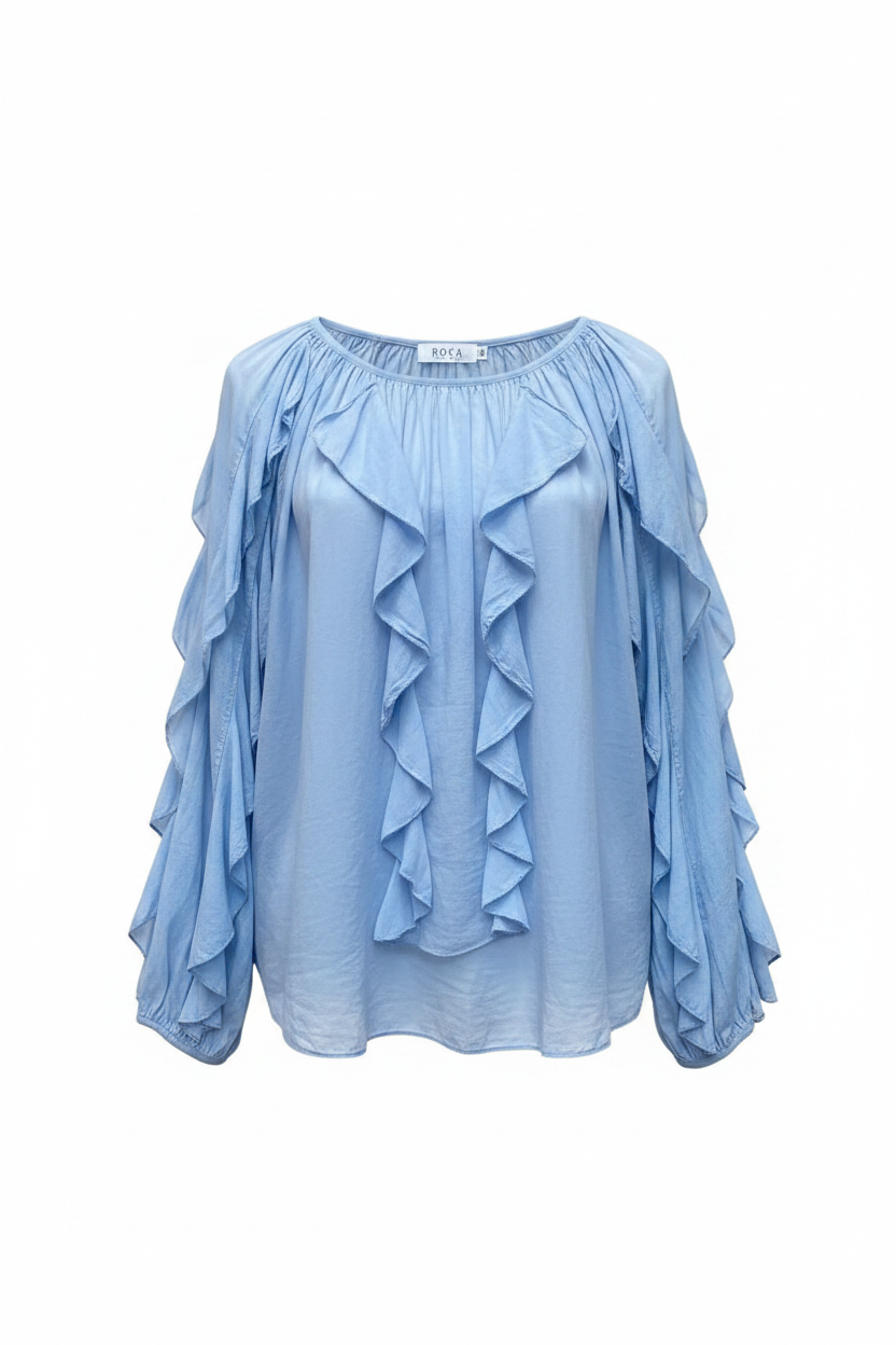 Cotton Serpentine Azul - Sin gancho fondo blanco