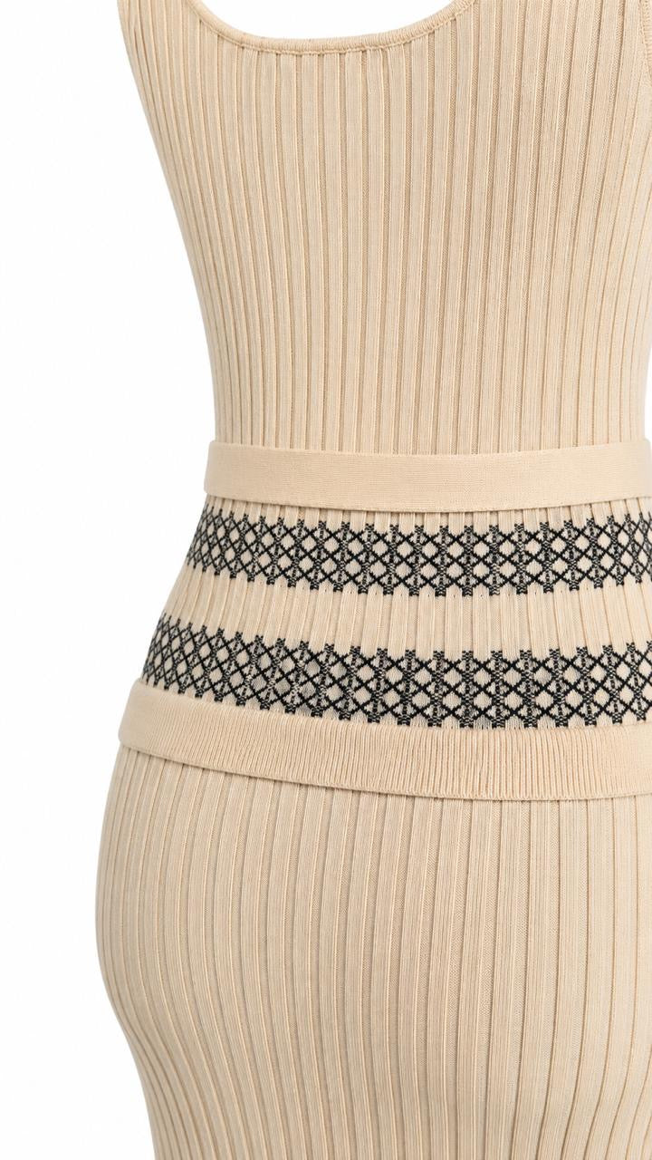 Vestido Crema Midi