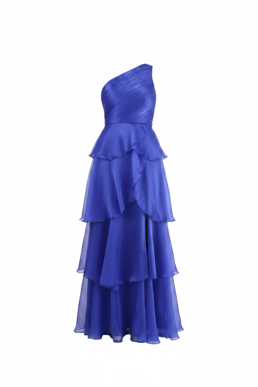 Estela Royal Blue Dress - Sin maniquí fondo blanco puro