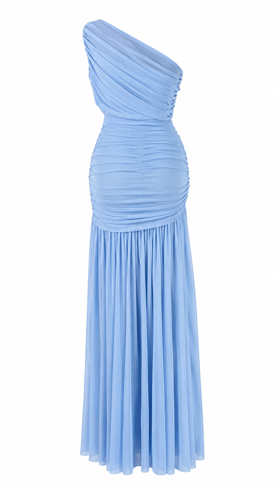 Vestido Azul Hombro