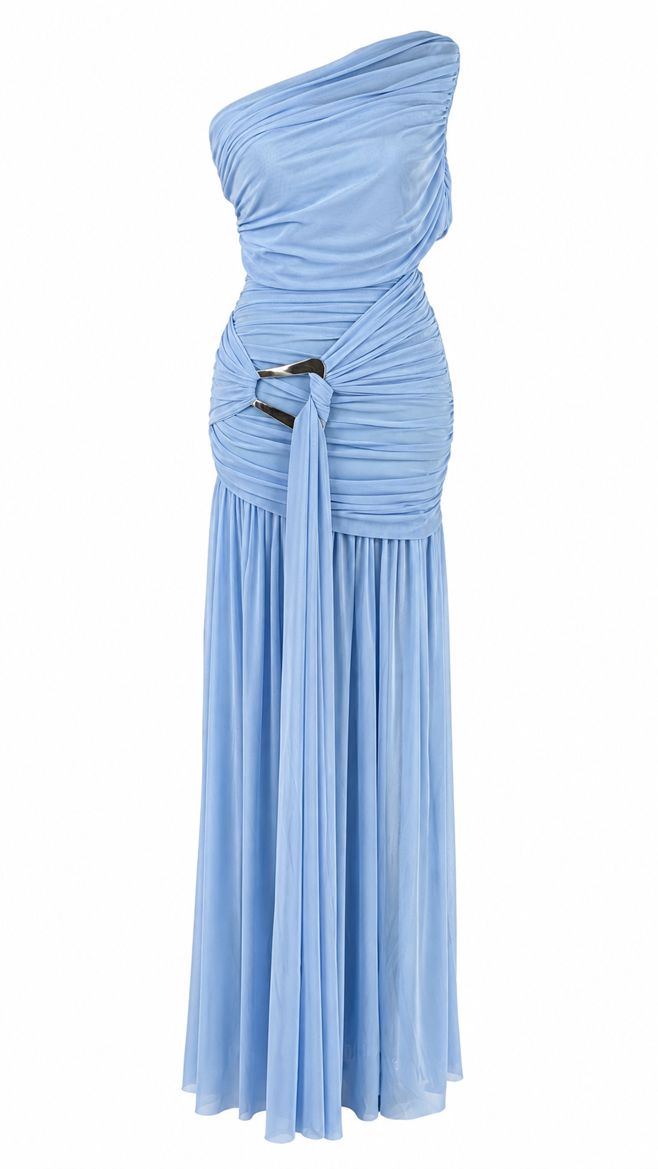 Vestido Azul Hombro