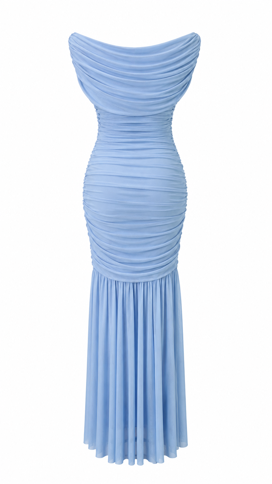 Vestido Azul Hombro