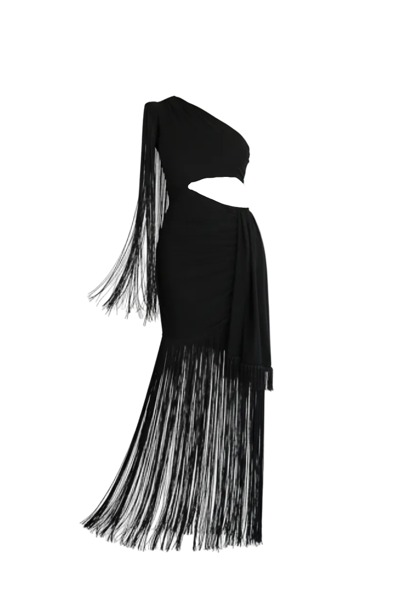 Vestido Flecos Negro