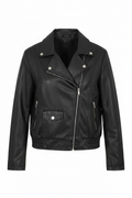 Moto Jacket Negra - Con resorte en dobladillo