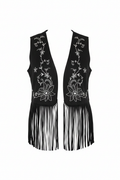 Vest Flecos Negro - Sin botones