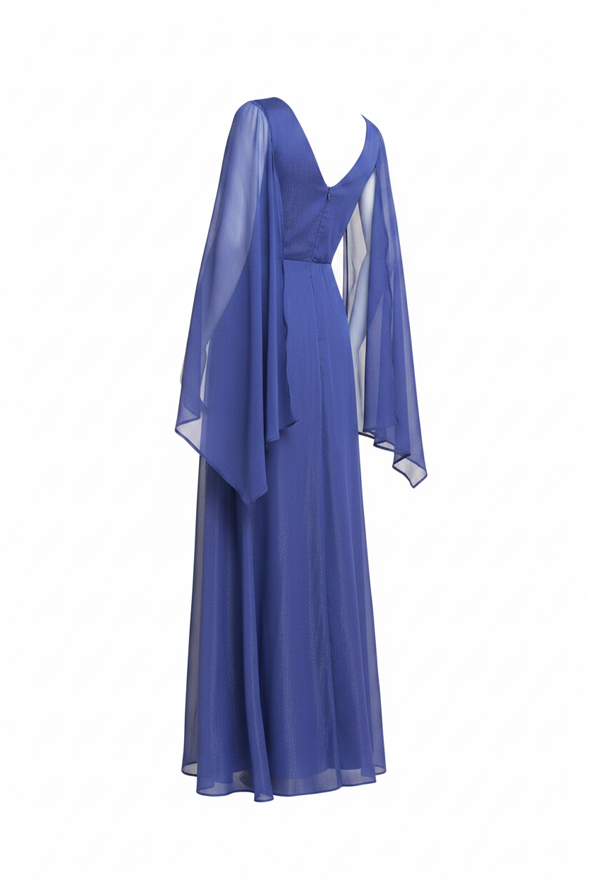 Vestido Azul - Espalda fondo blanco