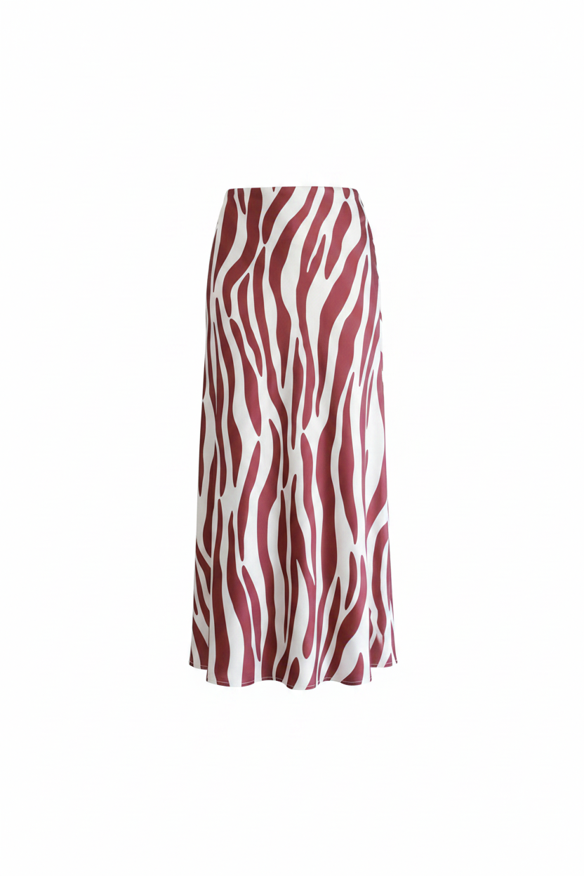 Zebra Falda Vino - Fondo blanco como referencia